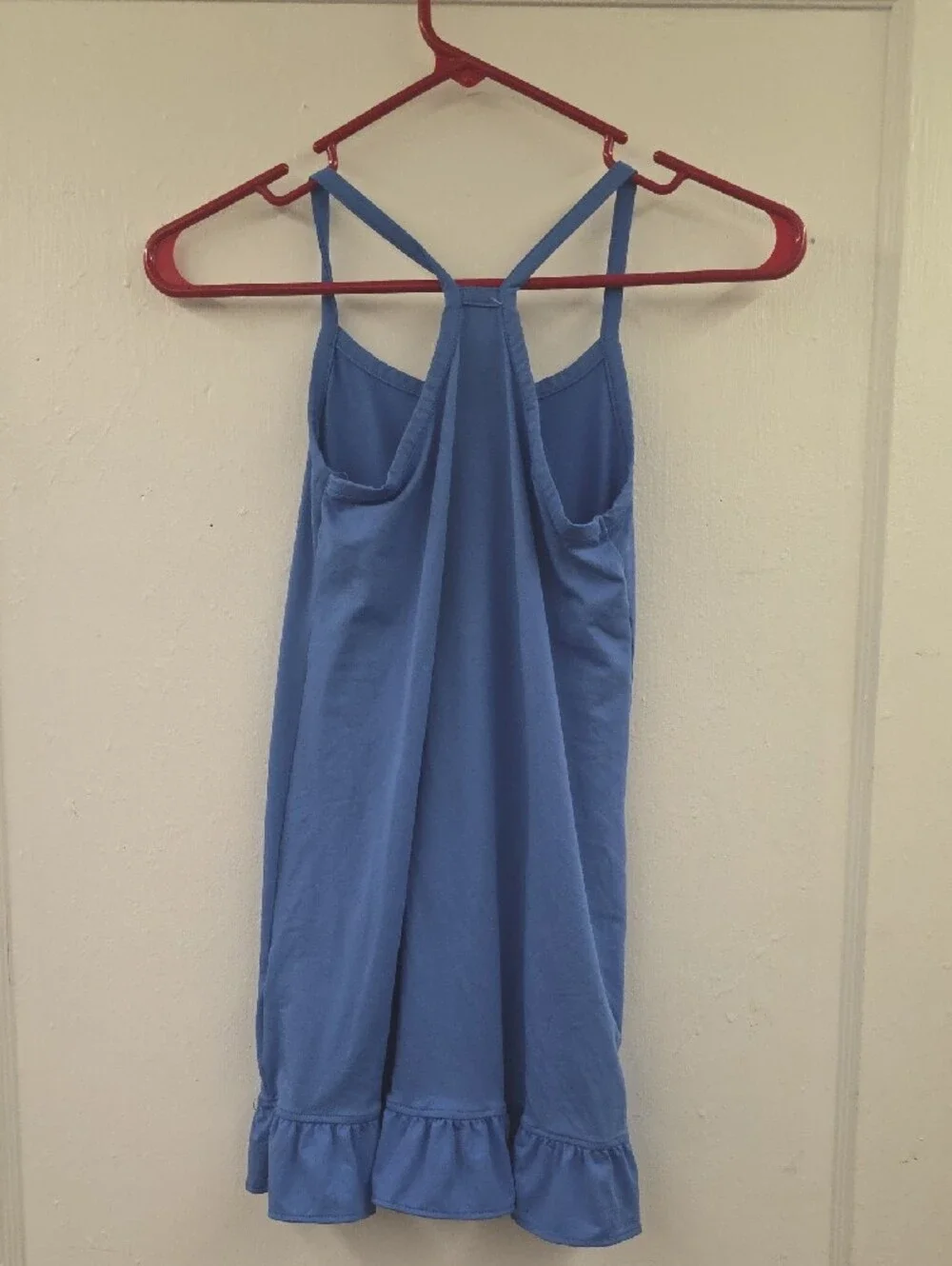 Hurley Girls Swim Cover Up Dress Blue Ruffle Hem Racerback Size S 7-8